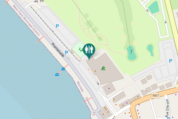 Map showing location of Promenade Toilet
