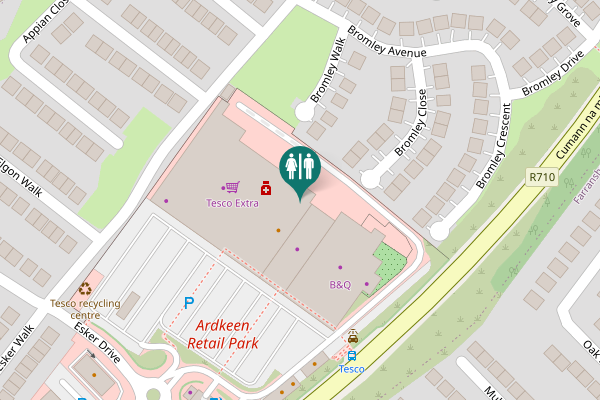 Map showing location of Cumann na mBan Ring Road Toilet