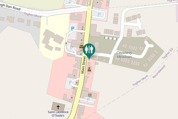 Map showing location of Causeway Meadows Toilet