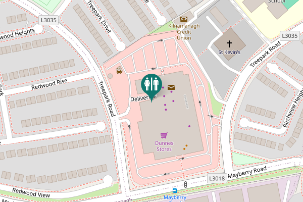 Map showing location of Deliveries Toilet