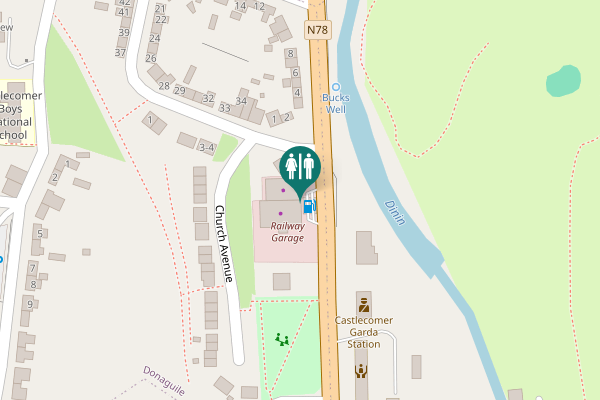 Map showing location of N78 Toilet