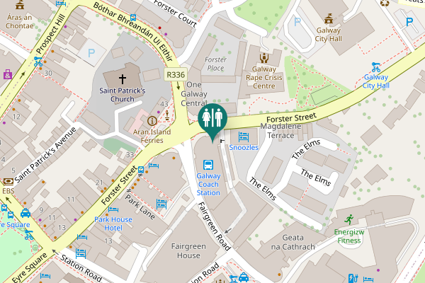 Map showing location of Forster Street Toilet