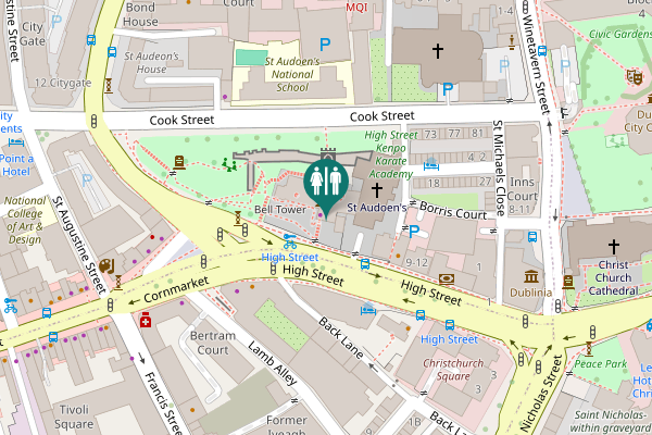 Map showing location of High Street 13 Toilet