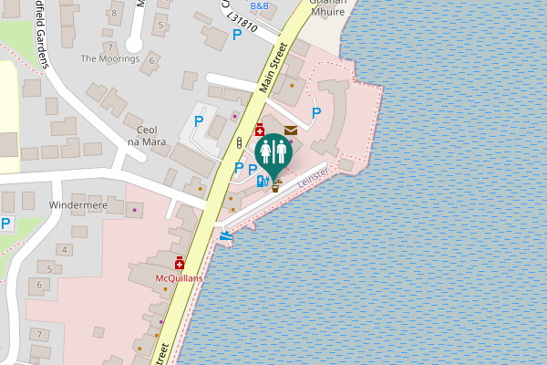 Map showing location of Main Street Toilet