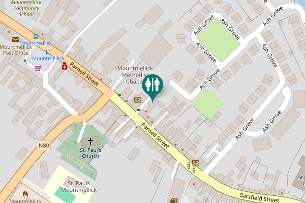 Map showing location of Parnell Street Toilet