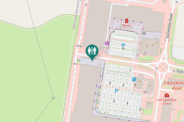 Map showing location of Park Avenue 1 Toilet