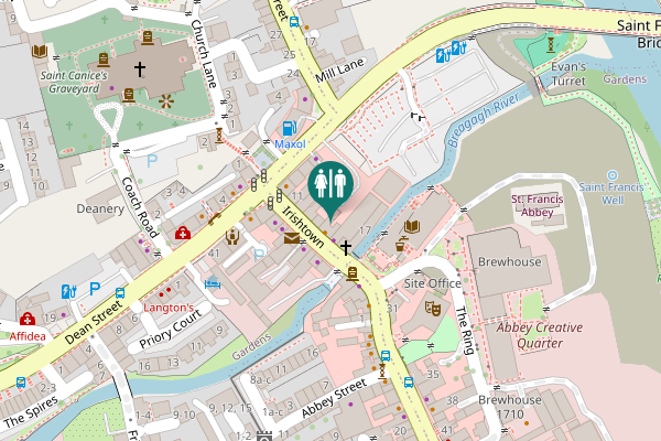 Map showing location of Irishtown 15 Toilet