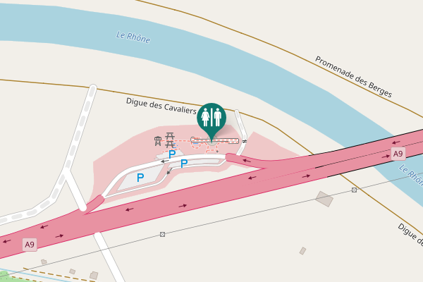 Map showing location of Digue des Cavaliers Toilet