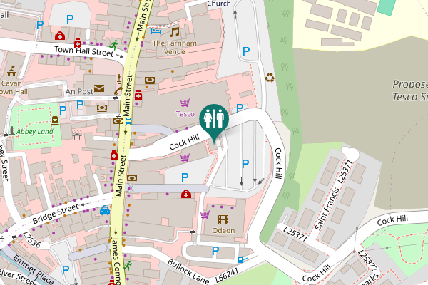 Map showing location of Shopping Collection Service Toilet