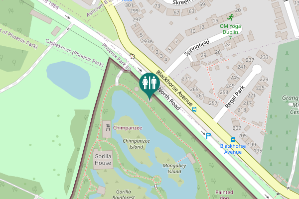 Map showing location of North Road Toilet