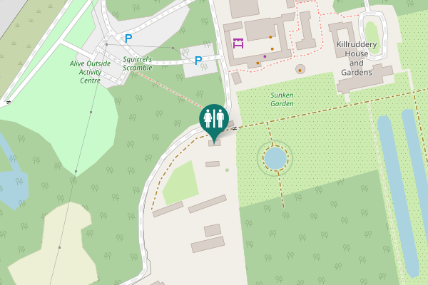 Map showing location of The Fairy House Trail Toilet