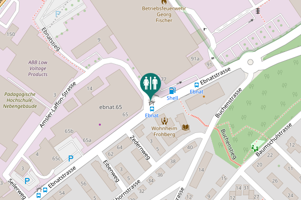 Map showing location of Schaffhausen Toilet