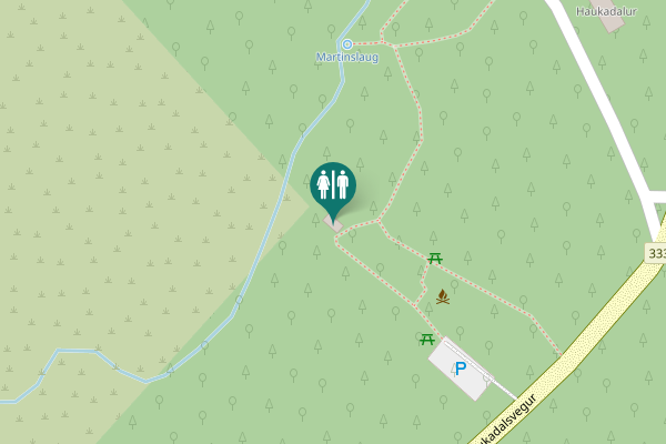 Map showing location of Haukadalsvegur Toilet