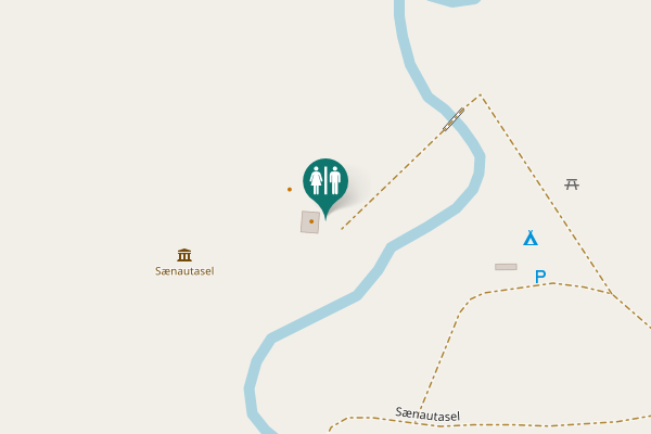 Map showing location of Sænautasel Toilet