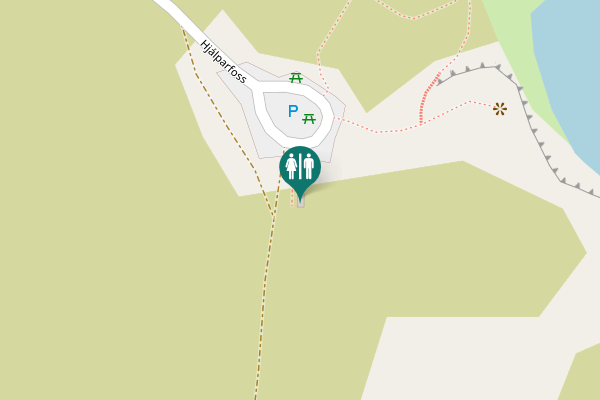 Map showing location of Hjálparfoss Toilet