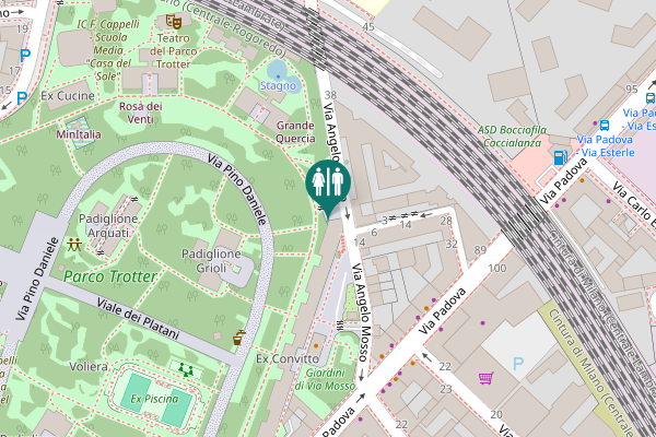Map showing location of Via Angelo Mosso 7 Toilet