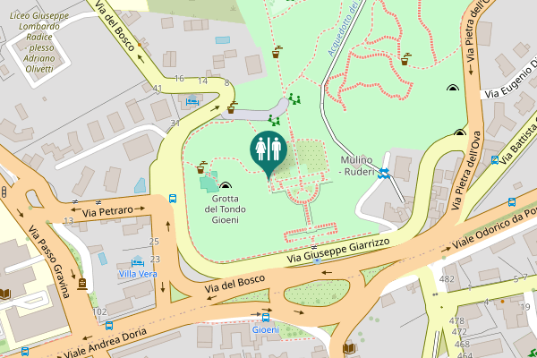 Map showing location of Catania Toilet