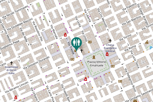 Map showing location of Via Giuseppe Garibaldi 1 Toilet