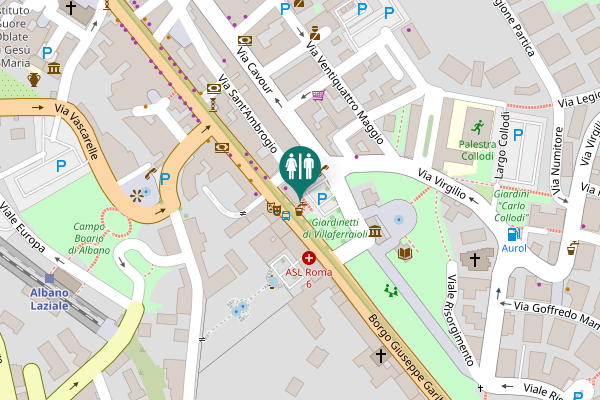 Map showing location of Scalinata Marcella Albani Toilet