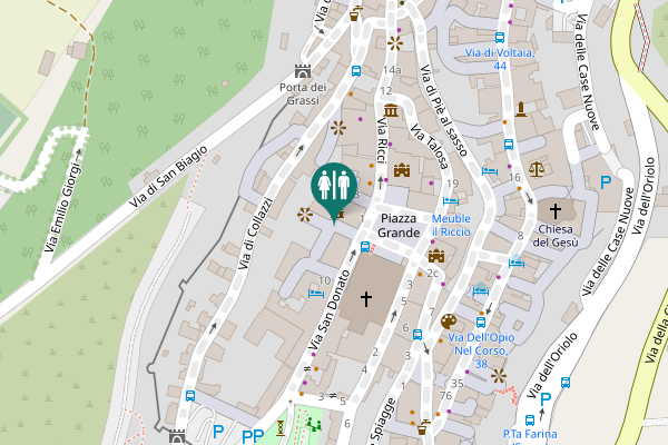 Map showing location of Vicolo Danesi Toilet