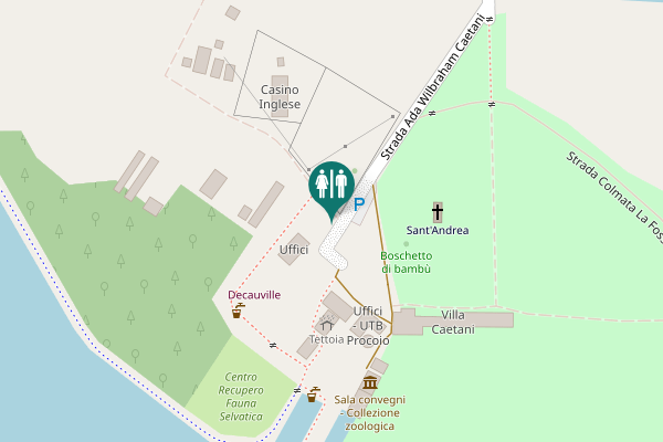 Map showing location of Strada Ada Wilbraham Caetani Toilet
