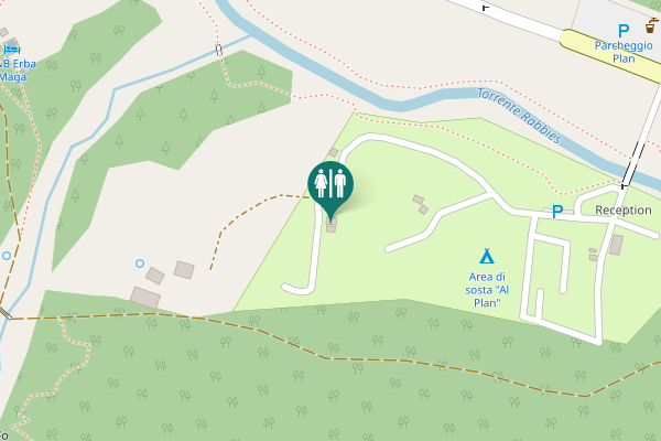 Map showing location of Piazzola Toilet