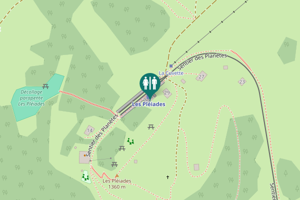 Map showing location of Sentier des Planètes 31 Toilet