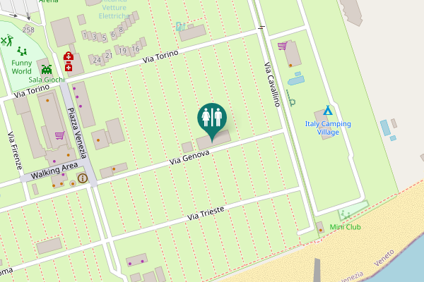 Map showing location of Via Fausta 258 Toilet