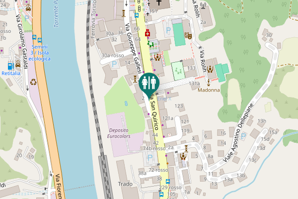 Map showing location of Via Giuseppe Gallesi 6 rosso Toilet