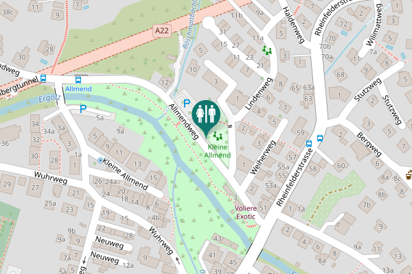 Map showing location of Allmendweg 6 Toilet