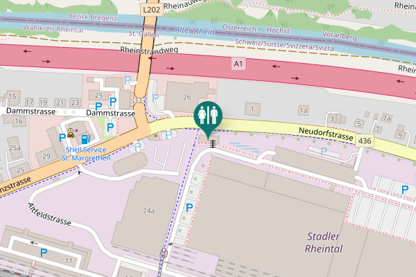 Map showing location of Neudorfstrasse 1 Toilet