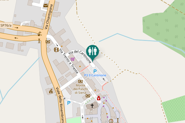 Map showing location of Via del Cantinone Toilet