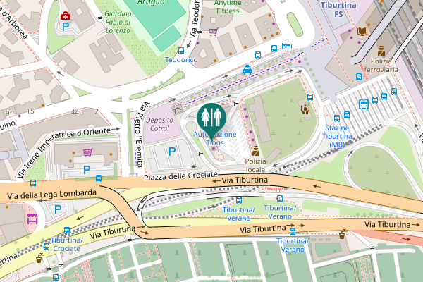 Map showing location of Piazza delle Crociate Toilet