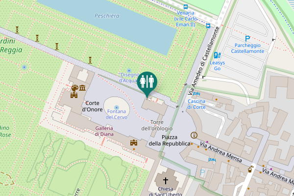 Map showing location of Corte d'Onore Toilet