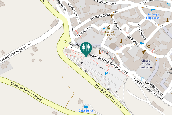 Map showing location of Strada di Porta Romana Toilet
