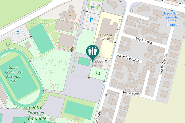 Map showing location of Via Napoleone 81 Toilet