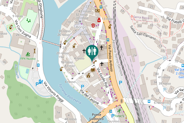 Map showing location of Piazza dei Partigiani caduti per la libertà Toilet