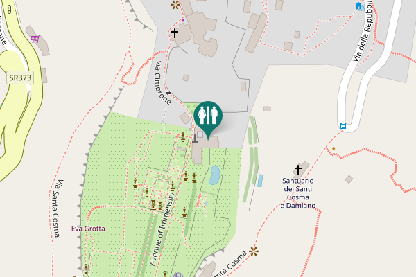 Map showing location of via Cimbrone Toilet