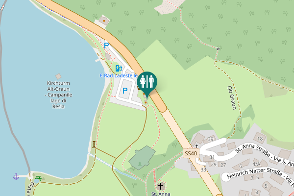 Map showing location of Vinschgauer Straße - Via Venosta Toilet