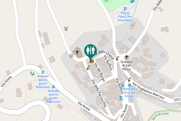 Map showing location of Via del Borgo Toilet