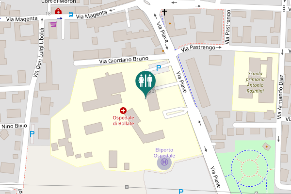Map showing location of Via Piave 2 Toilet