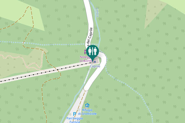 Map showing location of Strada del Caprile Toilet