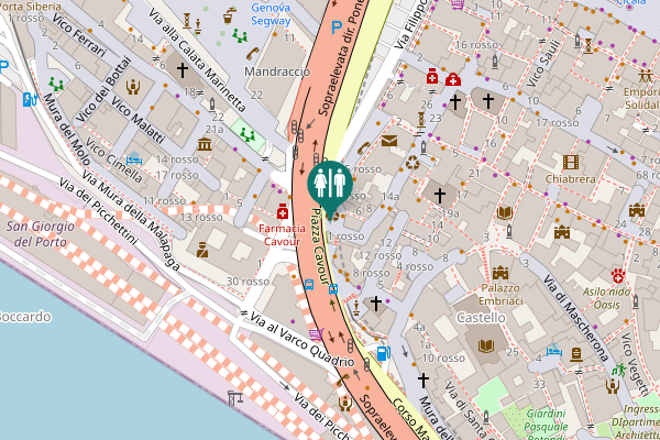 Map showing location of Piazza Cavour 61 Toilet