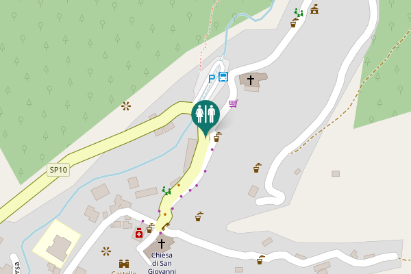 Map showing location of Strada Provinciale 10 Molina di Orsomarso Toilet