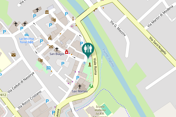 Map showing location of Via San Pietro Toilet