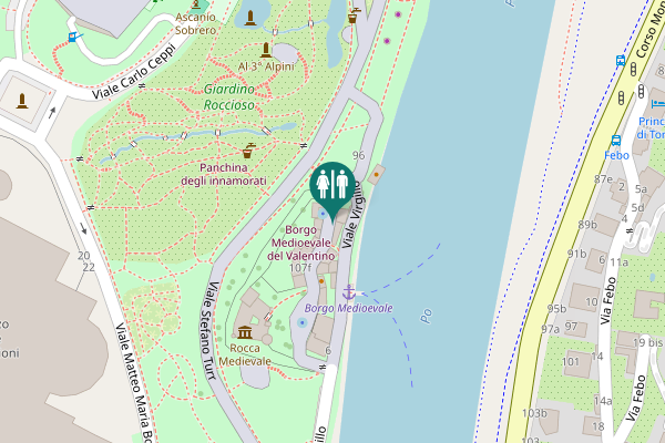 Map showing location of Turin Toilet
