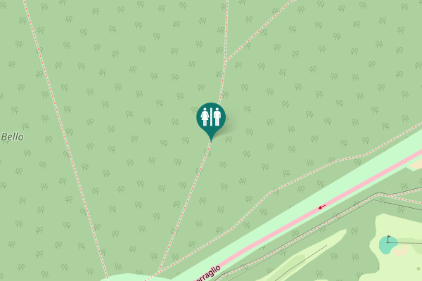 Map showing location of Via al Parco Toilet