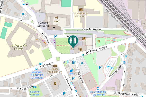 Map showing location of Tranvia Saronno-Tradate Toilet