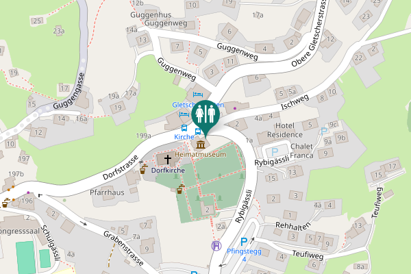 Map showing location of Dorfstrasse 204 Toilet