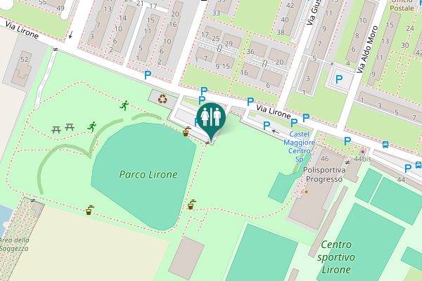 Map showing location of Via Lirone Toilet